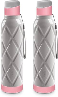 FLAIR Excel Plastic Insulated Pink Color (Set of 2) 700 ml Bottle