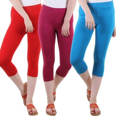 DIAZ Women Light Blue, Red, Maroon Capri