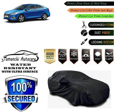 Tamanchi Autocare Car Cover For Hyundai Verna VTVT 1.6 AT SX Plus Petrol(Black)
