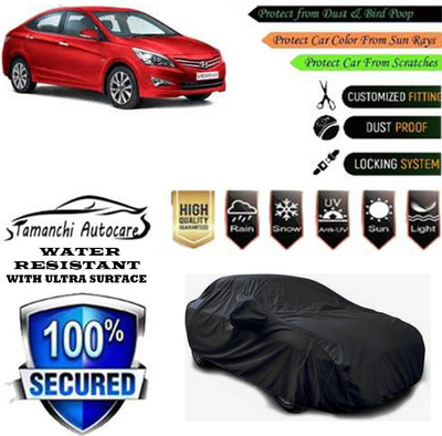 Tamanchi Autocare Car Cover For Hyundai Verna Fluidic DTHR(Black)