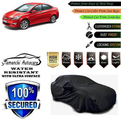 Tamanchi Autocare Car Cover For Hyundai Fluidic Verna 4S(Black)