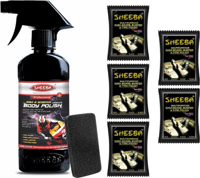 Sheeba Liquid Car Polish for Exterior, Metal Parts, Chrome Accent, Leather, Tyres, Dashboard, Headlight(250 ml)