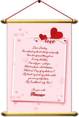 Midas Craft I Love You Anwar Wooden Scrolled Love Letter Quotes 02 Greeting Card(Multicolor, Pack of 1)