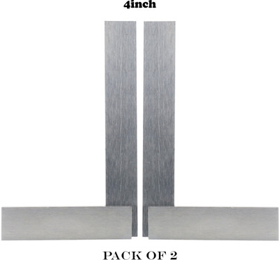 LAXMI Metal High Grade Engineering Try Square 4inch(Silver) PACK OF 2 Tri-Square(Pack of 2)