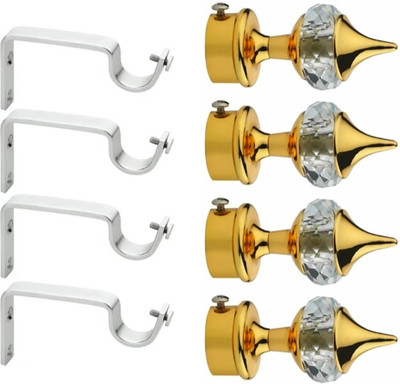 Ghazian Gold Curtain Knobs, Rod Rail Bracket Metal(Pack of 4)