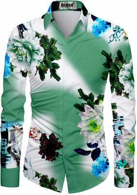 BUHA BROTHERS Polycotton Floral Print Shirt Fabric