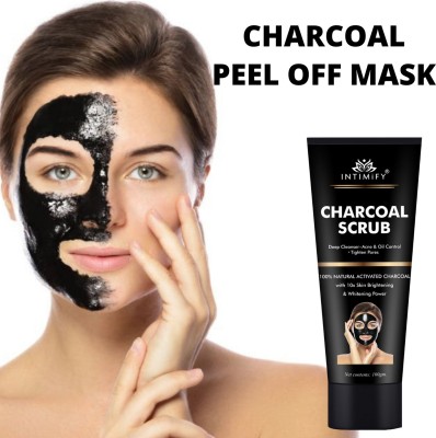 INTIMIFY Activated Charcoal Peel off Face Mask For Men & Women, Black heads removal Mask(100 g)