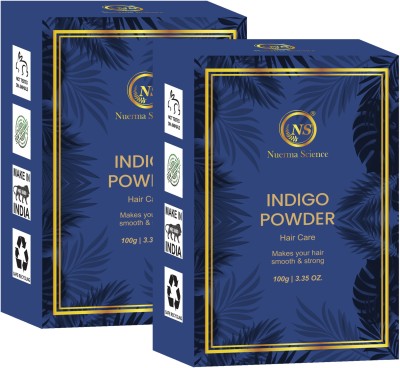 Nuerma Science Indigo Powder for Black Silky Strong Hair (Black Natural Hair Color)100 GM Each(200 g)