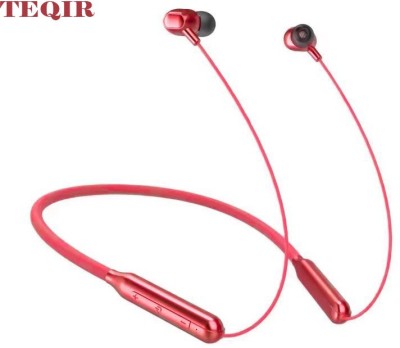 TEQIR M31 Long Life Battery Backup Neckband 36 Hours Bluetooth Headset Bluetooth Headset(Red, In the Ear)
