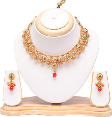 Ethnicking Alloy Gold-plated Multicolor Jewellery Set(Pack of 1)