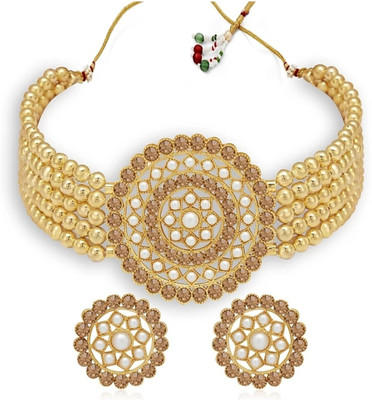 jatin imitation Metal, Stone Gold-plated Gold Jewellery Set(Pack of 1)