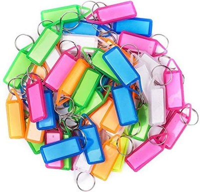 Sansuka Pack of 10 Multicolor Keyring & Keychain with Name Tag Labels Key Chain