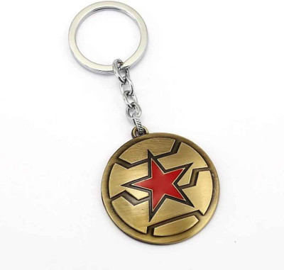 RV Mart Captain America Metal Keychain Shield Design Key Chain for Car Bikes Key Ring Key Chain