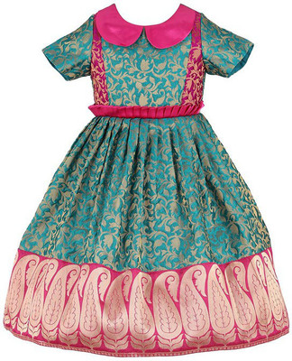 Fairy Dolls Indi Girls Midi/Knee Length Party Dress(Green, Cap Sleeve)