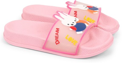 KABUSU Boys & Girls Slip On Slipper Flip Flop(Pink , 6.5-7)