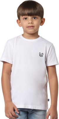 Jack & Jones Junior Boys Solid Pure Cotton T Shirt(White, Pack of 1)
