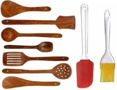 Elipkart SmartBuy Cooking And Serving Spoon Set Of 7 with Silicone Oil Brush And Spatula Combo Kitchen Tool Set(Multicolor, Cooking Spoon)