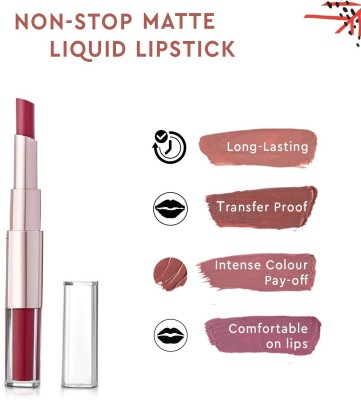 YAWI Kiss Proof Ultra Smooth Long Lasting Finish Transfer Matte 2 in 1(Wine, 10 g)