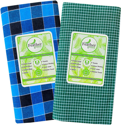 Feather Green Checkered Multicolor Lungi
