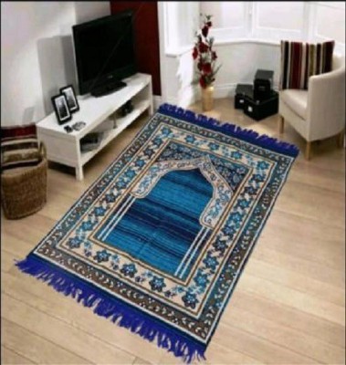 Planet Home Velvet Prayer Mat(Blue, Medium)