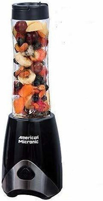 American Micronic Nutri Personal Blender 300 W Juicer Mixer Grinder(AMI-PBS-300WDx Nutri Personal Smoothie Protein Shake with 600ML & 330ML Jars | 2 Jars | Black)