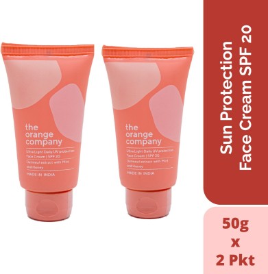The Orange Company Ultra Light UV protection face Cream honey SPF 20 removes dead skin(50gx2pc)(100 g)