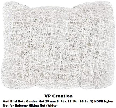 VP Creation Pigeon Control Anti Bird Net 12'ft x 8'ft (White) 96 SQ.FT Bird Net(White)