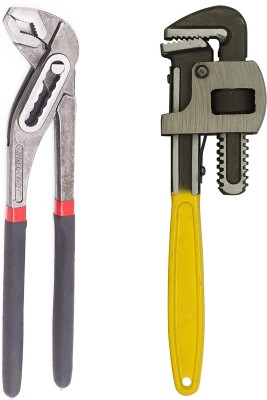 Toolhub 12 Inch Pipe Wrench & 10 Inch Water Pump Plier Heavy Duty Hand Tool Kit(2 Tools)