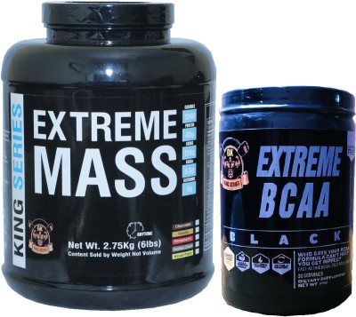 Gk King Series Extreme Mass Gainer & Extreme BCAA Combo Pack (Chocolate & pineapple 6Lbs+400gm) Weight Gainers/Mass Gainers(3.1 kg, Chocolate)