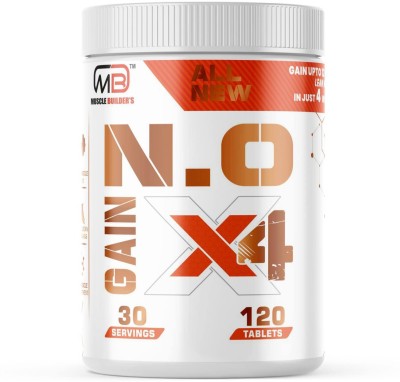 MB MUSCLE BUILDER'S N.O Gain X4 With Pure Ashwagandha,Creatine,Bcaa &Arginine For Massive Mass Gain Weight Gainers/Mass Gainers(120 No, Neutral)