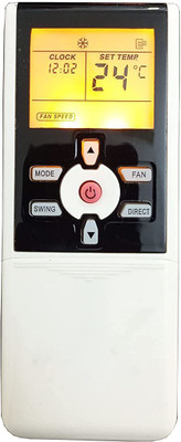 BhalTech 55 AC with Display Light Compatible for  VOLTAS AC with Backlight Remote Controller(White)