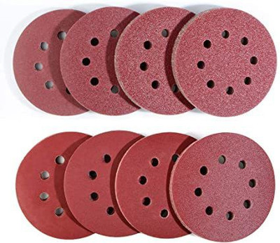 HIGER 10 Pcs 8 Hole 125mm/5-Inch Sanding Disc Hook and Loop 60 Grit for Orbital Sander Aluminum Oxide Sandpaper(#60 Pack of 10) Offers & Cashback