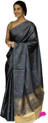 ishavasyam Woven Banarasi Pure Silk Saree(Grey)