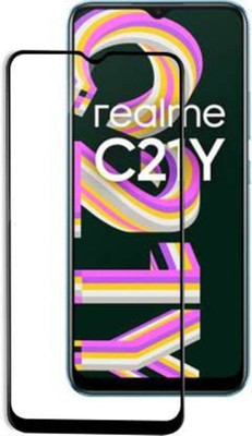 DMJHP Edge To Edge Tempered Glass for Realme C21Y(Pack of 1)