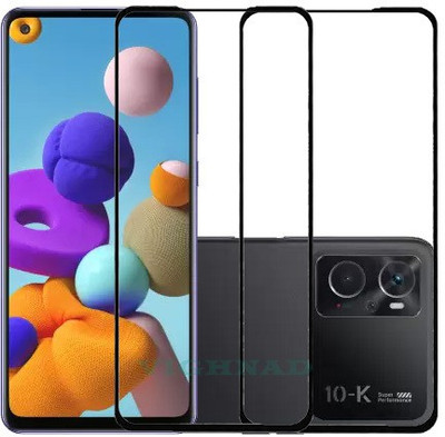 VIGHNAD Edge To Edge Tempered Glass for Oppo K10(Pack of 2)