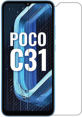 DMJHP Tempered Glass Guard for Poco C31(Pack of 1)