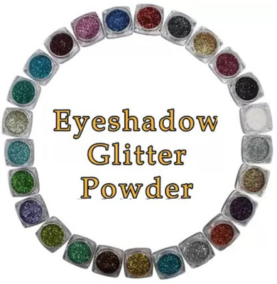 Latixmat 3D Shimmery Shiny Multi color glitter eye shadow powder For Professional Look Highlighter(MULTI COLOR)