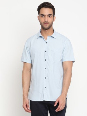 CANTABIL Men Solid Casual Light Blue Shirt