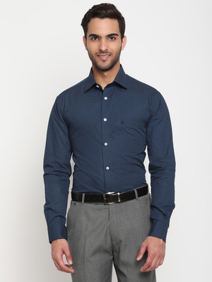 CANTABIL Men Printed Formal Dark Blue Shirt
