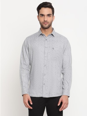 CANTABIL Men Printed Casual Grey Shirt