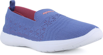 Sparx SL-198 Slip On Sneakers For Women(Blue, Red , 6)