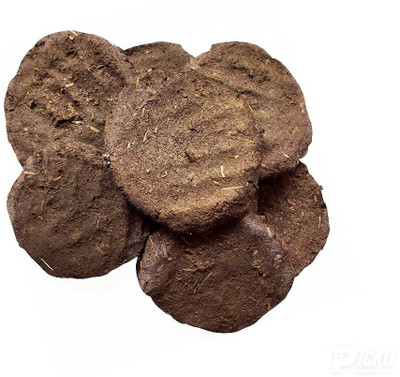 Sudhikshaa Cow Dung Cakes Gobar Upla Thapdi Gobar Kanda for Hawan & Navratri Puja Pack of 5(200 g)