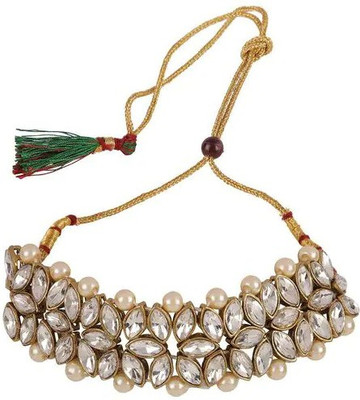 JewelShadi Alloy Gold-plated White Jewellery Set(Pack of 1)