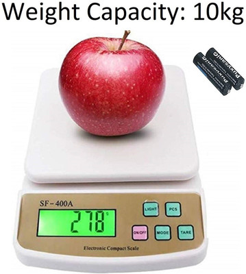 Siya Shine Digital Weighing Machine for Kitchen| Electronic Food Weight Scale Up-to 10 KG Weighing Scale(White)