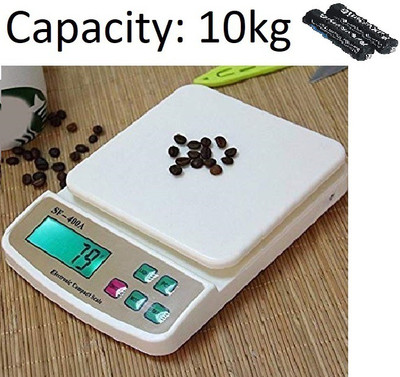 Siya Shine Electronic Digital 1Gram-10 Kg Weight Scale, Kitchen weighing scale capacity10kg Weighing Scale(White)