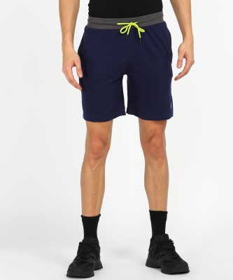 RUF AND TUF Solid Men Blue Regular Shorts