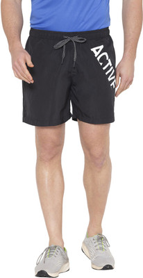 BODYACTIVE Printed Men Black Casual Shorts