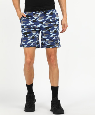 RUF AND TUF Printed Men Blue Regular Shorts