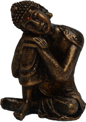eCraftIndia Resting Buddha on Knee Decorative Showpiece  -  7.62 cm(Polyresin, Brown)