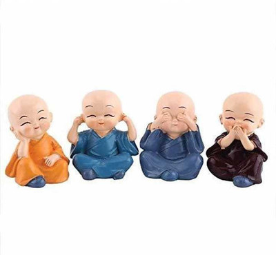 LR KAYAT LR Kayat Buddha Statue Decorative Showpiece Little Baby Monk Buddha 130 Decorative Showpiece  -  4 cm(Polyresin, Multicolor)